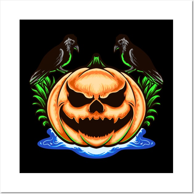 Scary Pumpkin halloween Wall Art by RichoIrvansyah